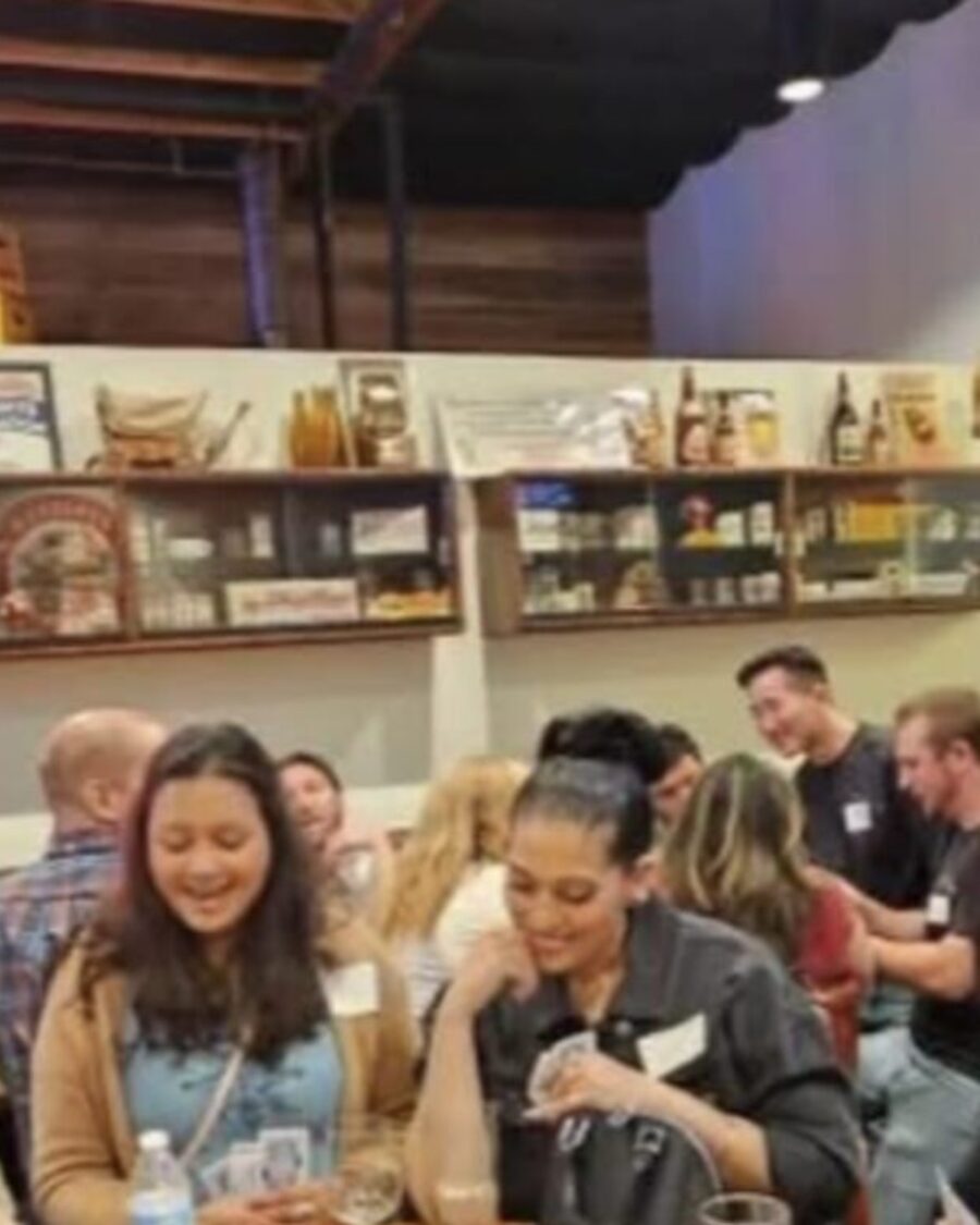 Mingling at the brewery